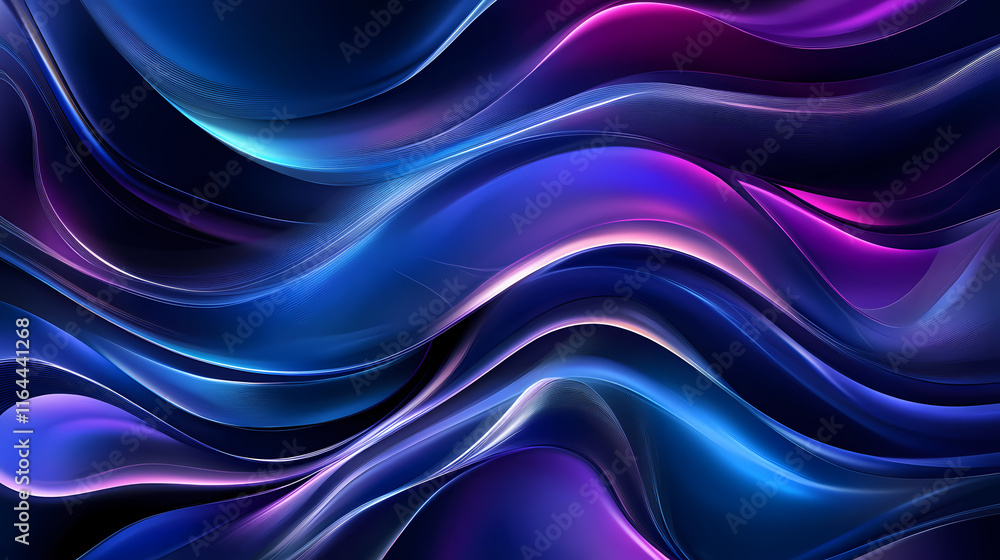 Fototapeta premium Stunning abstract background with striking luminous lines and geometric patterns reflecting on a sleek glossy modern surface creating a dramatic. Luminiferous. Illustration