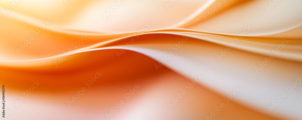 Obraz premium Soft, flowing fabric in warm shades of orange and cream, evoking a sense of comfort and elegance, perfect for backgrounds and textures.