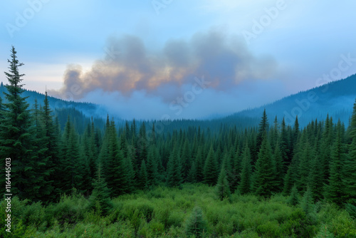 Wallpaper Mural smoke from large forest fires in the mountains Torontodigital.ca