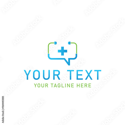 modern medical chat messenger logo icon