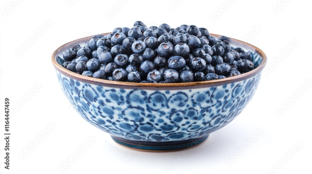 Blueberry Bowl on White Background Fresh Fruits Healthy Eating Concept Gluten Free and Ideal for Celiac Disease Dietary Photography
