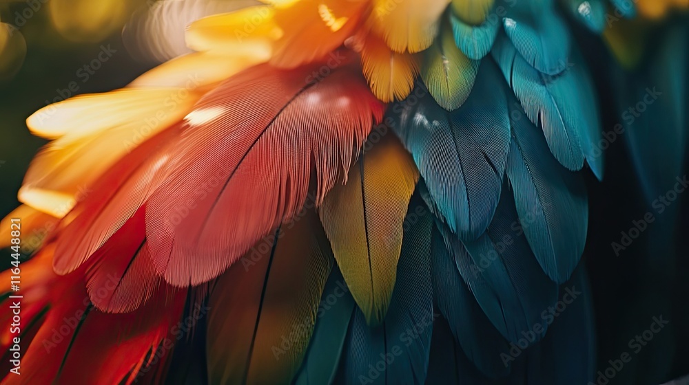 Obraz premium Vibrant Parrot Feathers Displaying Rich Colors