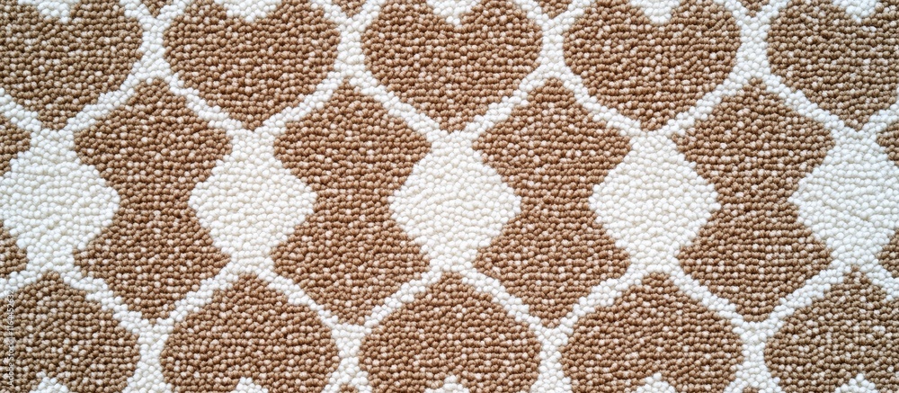 Elegant brown and white patterned carpet texture ideal for interior design and textile backgrounds in modern decor projects