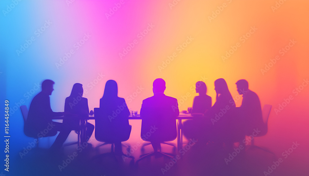 Business meeting in motion with colorful streaks
Business meeting in motion with colorful streaks