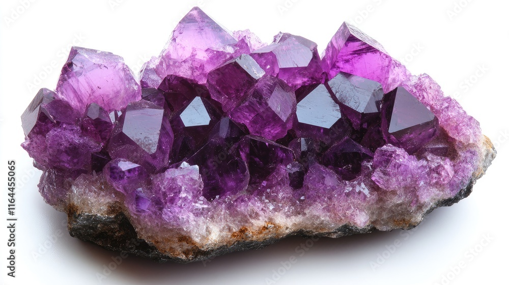 Fototapeta premium Cobaltoan adamite mineral specimen showcasing vibrant purple crystals from a historical mine collection