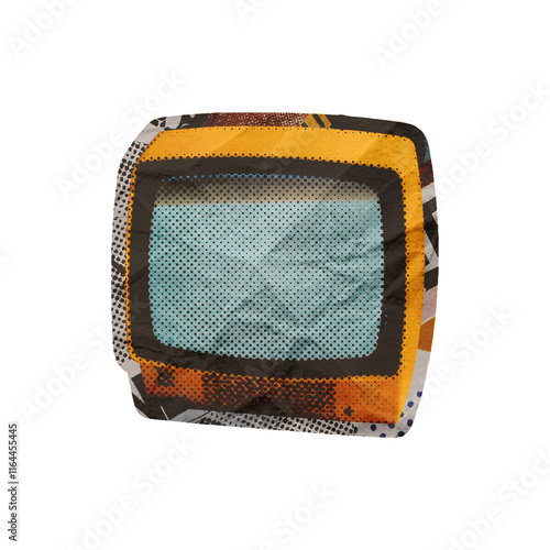 Template Retro Television Collage Art Design Element