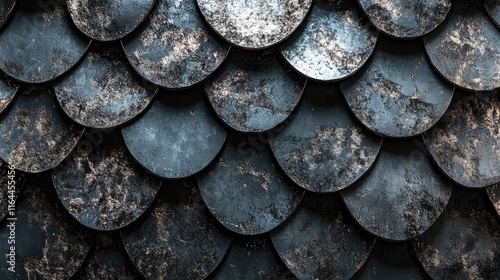 Wallpaper Mural Textured pattern of dark and silver metallic scales creating an abstract background with an industrial feel suitable for various design projects Torontodigital.ca