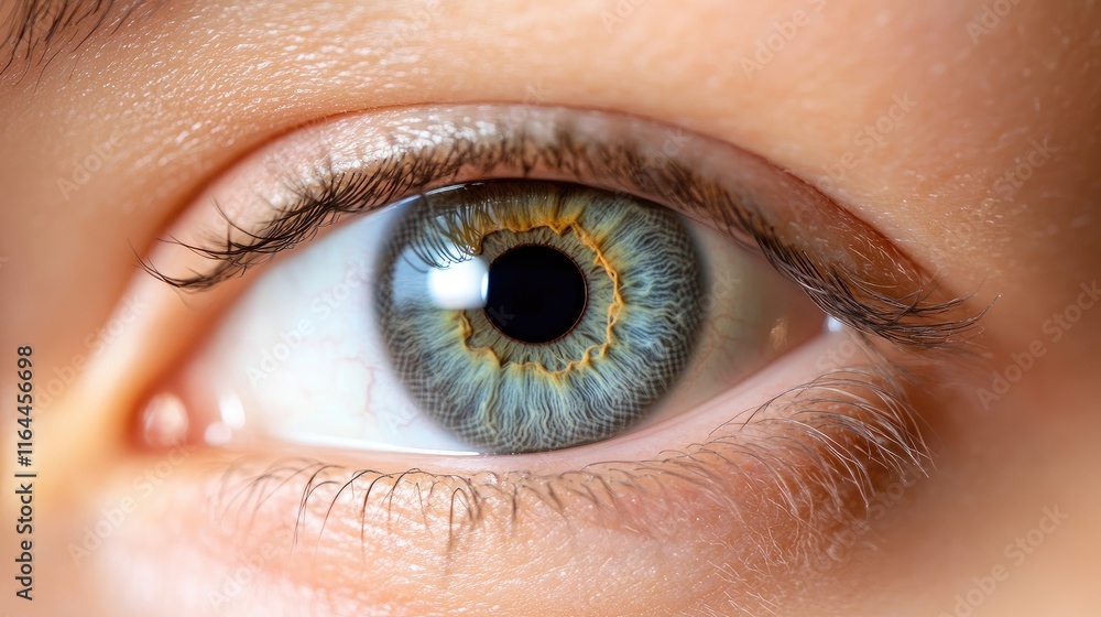 Close up of human eye showcasing astigmatism examination with detailed iris and pupil for optical health assessment and eye care education Close up of human eye showcasing astigmatism examination with detailed iris and pupil for optical health assessment and eye care education