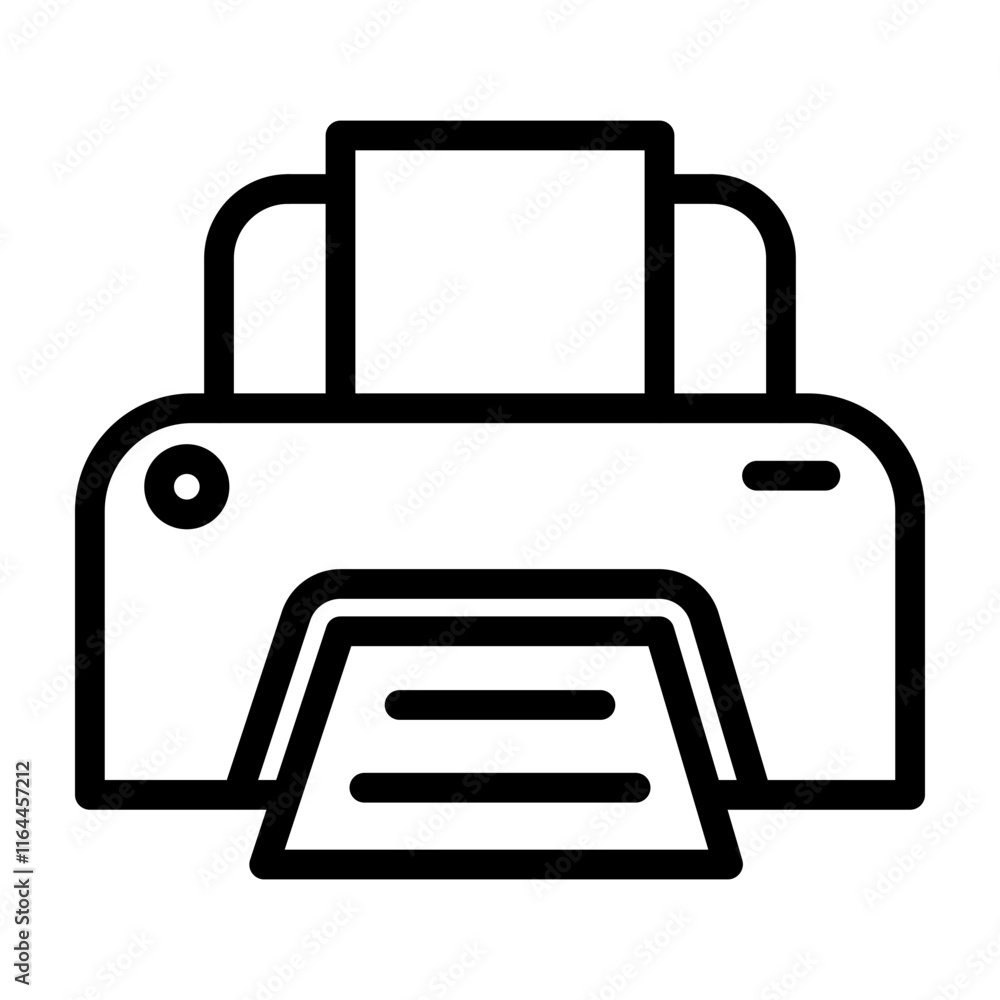 Printer Vector Line Icon Design Printer Vector Line Icon Design