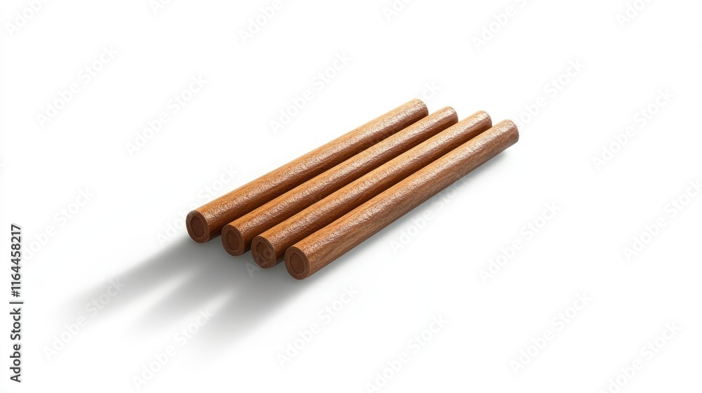 Cinnamon sticks arranged on a white background casting subtle shadows showcasing their texture and natural color for culinary use. Cinnamon sticks arranged on a white background casting subtle shadows showcasing their texture and natural color for culinary use.