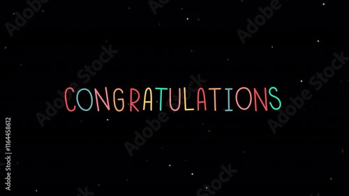 Congratulations Colorful Text Animation