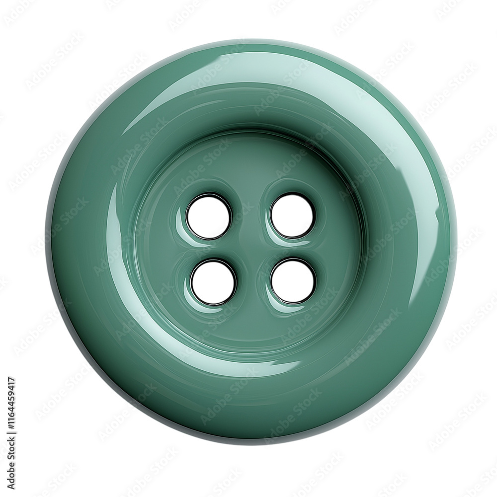 Button Clothes Green isolated on white Button Clothes Green isolated on white