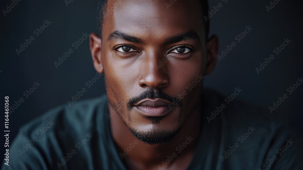 Close up portrait of a male actor with cinematic lighting showcasing detailed facial expressions and hyper realistic features on a film set Close up portrait of a male actor with cinematic lighting showcasing detailed facial expressions and hyper realistic features on a film set