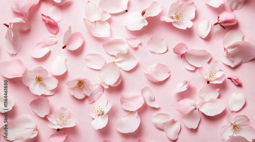 Falling cherry blossom petals on soft pink background capturing the essence of beauty and tranquility in nature's delicate bloom Falling cherry blossom petals on soft pink background capturing the essence of beauty and tranquility in nature's delicate bloom