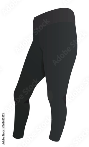 Black tight pants leggings. vector illustration