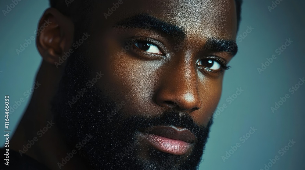 Close up portrait of a male actor showcasing cinematic lighting with detailed hyper realism capturing intense expressions on set Close up portrait of a male actor showcasing cinematic lighting with detailed hyper realism capturing intense expressions on set