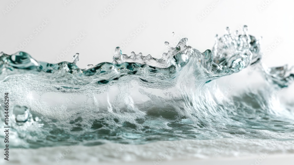 Coastal wave with transparent crest and foamy spray capturing the essence of ocean dynamics and tranquility Coastal wave with transparent crest and foamy spray capturing the essence of ocean dynamics and tranquility