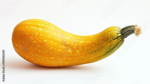 Cochinchin Gourd vibrant yellow isolated on clean white background showcasing its unique shape and texture for culinary or gardening themes photo