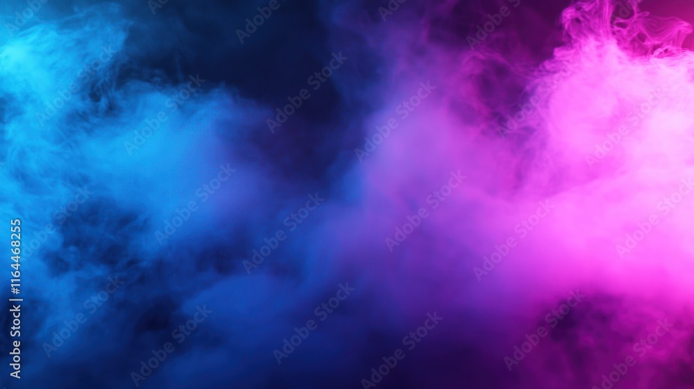 Obraz premium Abstract Vaporwave: Neon Blue and Pink Smoke