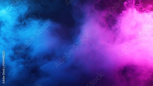 Abstract Vaporwave: Neon Blue and Pink Smoke