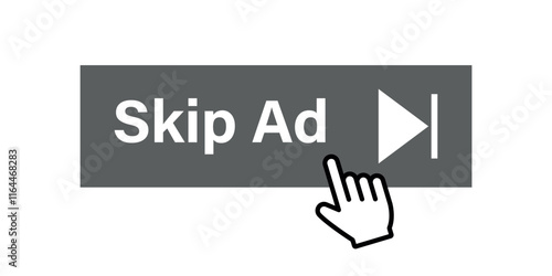 Skip ad button vector