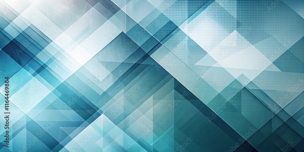 Obraz premium Abstract Teal and White Geometric Design with Overlapping Shapes and Subtle Texture