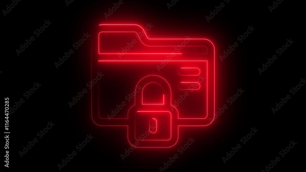 security folder icon animation on black background.
security folder icon animation on black background.