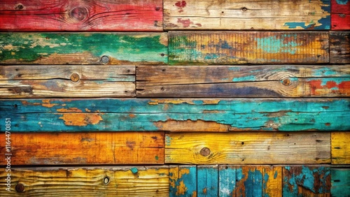 Wallpaper Mural A Multicolored Arrangement of Weathered and Distressed Wooden Planks Torontodigital.ca