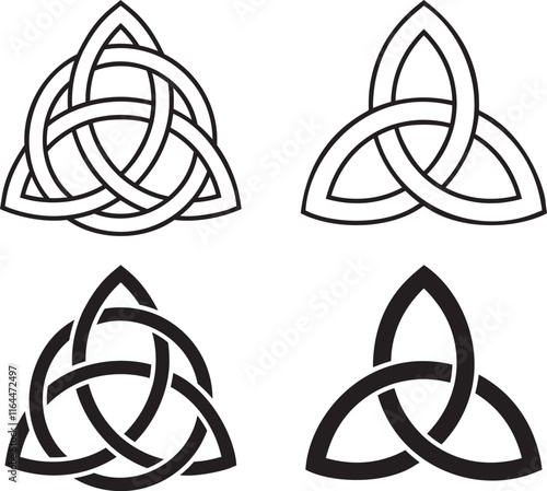 Celtic knot, triquetra, trinity knot vector illustration.