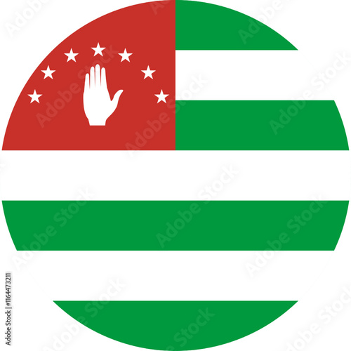 Abkhazia Circle Flag, Circle Flag of Abkhazia, Vector Images