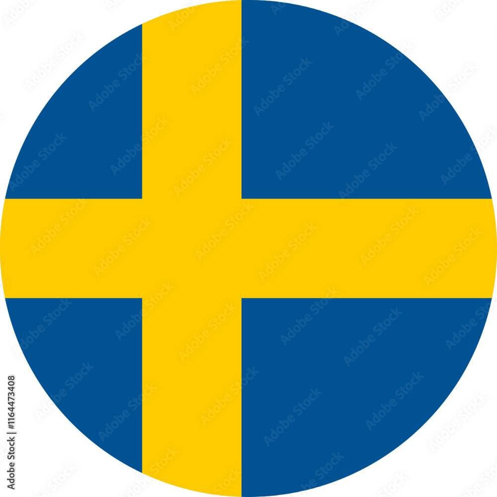 Sweden Circle Flag, Circle Flag of Sweden, Vector Images Sweden Circle Flag, Circle Flag of Sweden, Vector Images