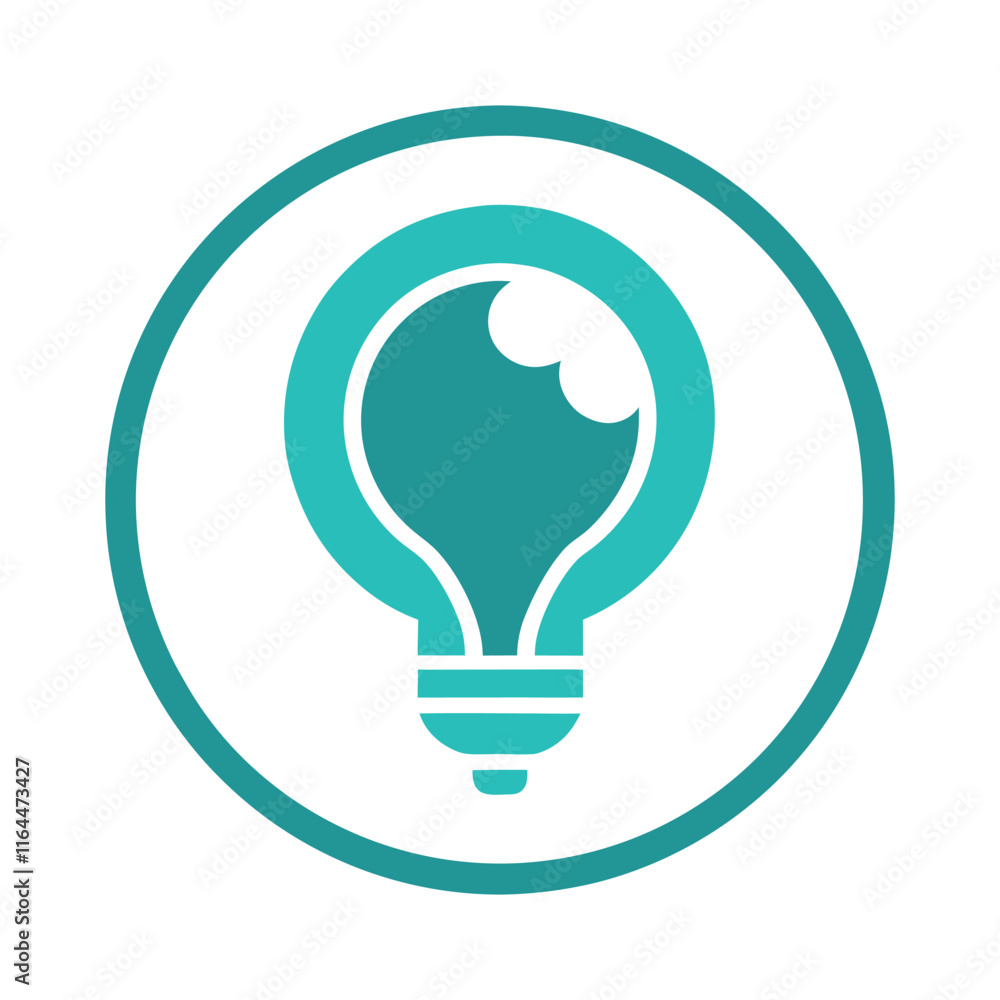 Eld Bulb in Circle Vector Art - Flat Minimalist Icon Design Eld Bulb in Circle Vector Art - Flat Minimalist Icon Design
