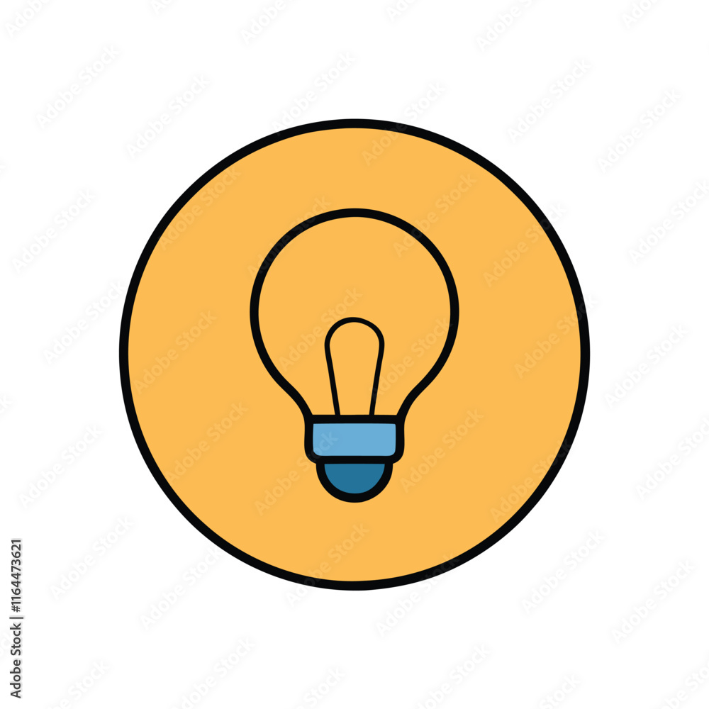 Eld Bulb in Circle Vector Art - Flat Minimalist Icon Design
