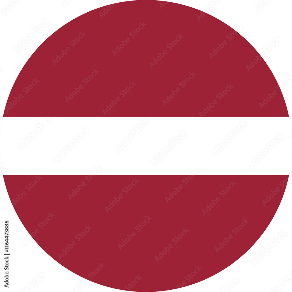Naklejka premium Latvia Circle Flag, Circle Flag of Latvia, Vector Images