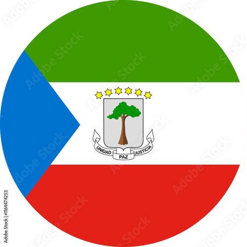 Equatorial Guinea Circle Flag, Circle Flag of Equatorial Guinea, Vector Images