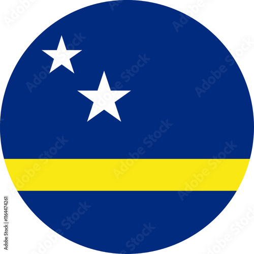 Curacao Circle Flag, Circle Flag of Curaçao, Vector Images