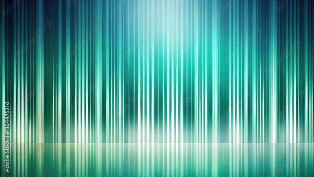 Abstract Teal and White Vertical Lines Background with Reflective Surface Abstract Teal and White Vertical Lines Background with Reflective Surface