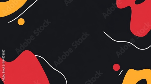 Abstract Design Featuring Red Orange and Black Shapes photo