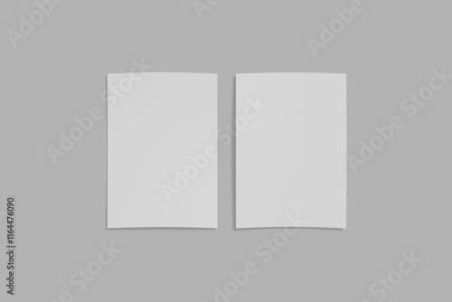 Paper sheet 5x7 inches with shadow overlay. Modern and stylish greeting card or wedding invitation mock up