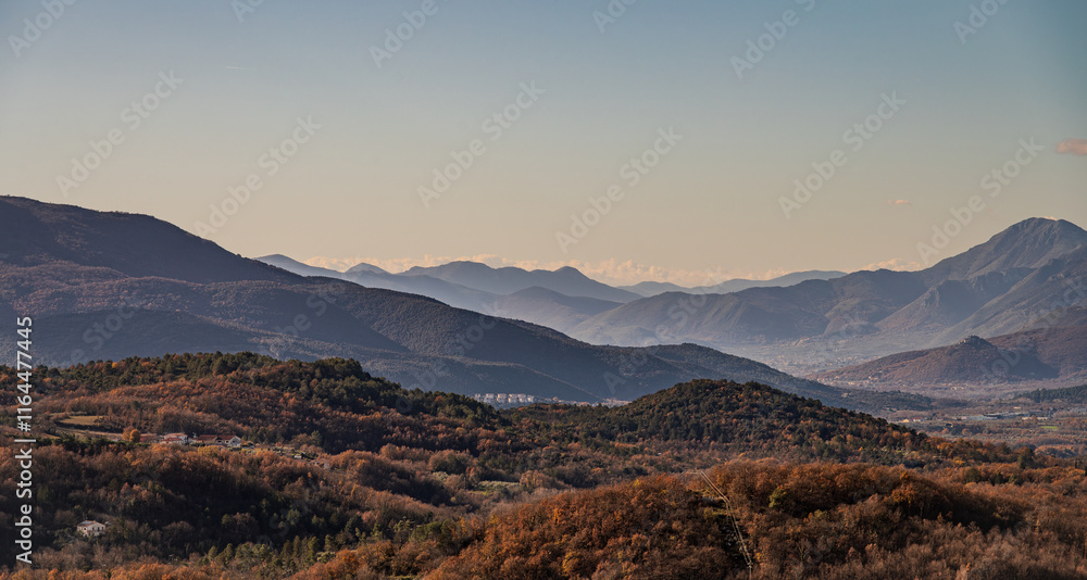Molise, Italy. Winter landscapes from the ancient village of Pesche Molise, Italy. Winter landscapes from the ancient village of Pesche