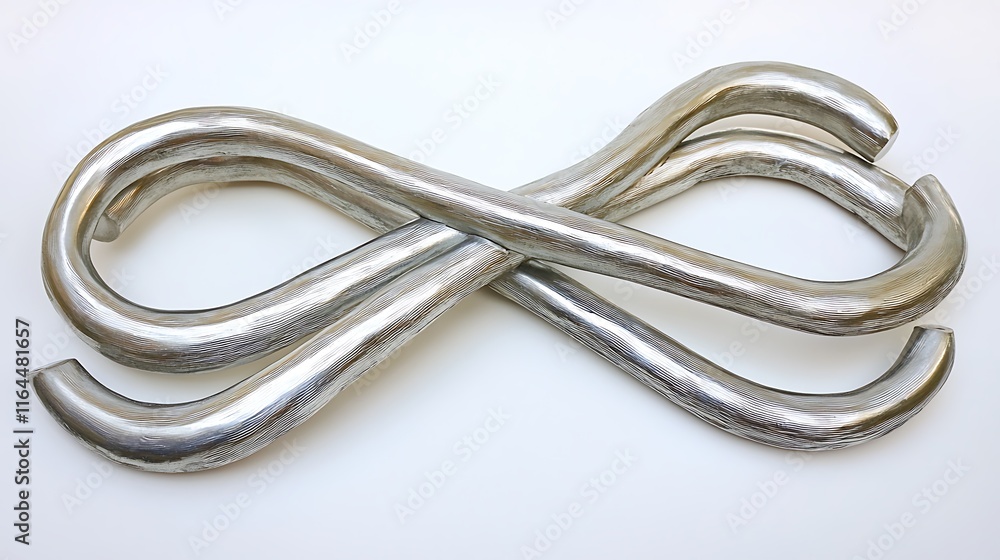 Fototapeta premium Abstract Silver Sculpture Intertwined Curved Forms