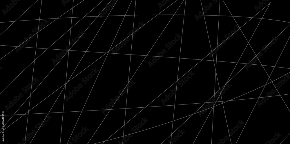Fototapeta premium Geometric black background with grey diagonal lines. seamless random chaotic digital line business concept. abstract golden stroke lines vector background texture. modern technology art design.