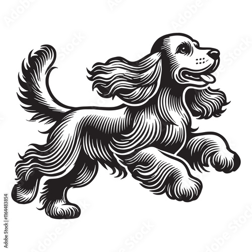 Wallpaper Mural Cocker Spaniel running dog Design Svg Torontodigital.ca