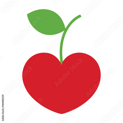 heart shape cherry fruit valinetine day vector