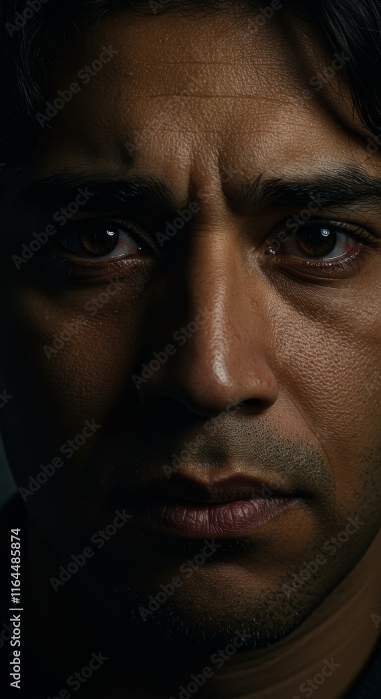 Close up of Hispanic Man face, Sad Depression, Sadness Depressed Expression, Zoom In, Zoomed Portrait
Close up of Hispanic Man face, Sad Depression, Sadness Depressed Expression, Zoom In, Zoomed Portrait