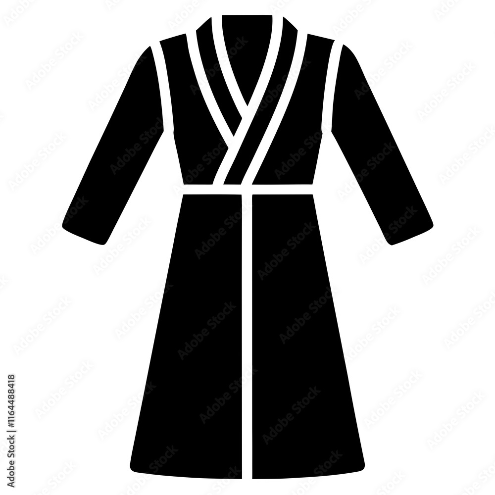 Stylish Black Kimono Robe Silhouette Stylish Black Kimono Robe Silhouette