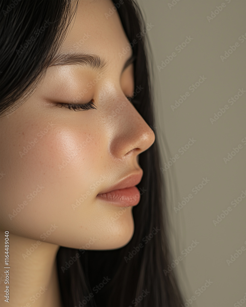 Fototapeta premium Closeup Portrait of a Beautiful Woman Model with Healthy, Glowing Skin Care