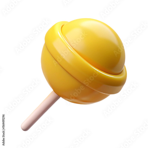 3D Render of a Yellow Lollipop on a Black