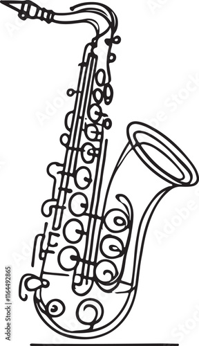 Simple and Stunning Saxophone Line Drawing for Art Lovers