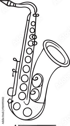 Simple and Stunning Saxophone Line Drawing for Art Lovers